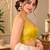 Yellow silk blend sleeveless plain stylish saree blouse ready to wear