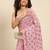 Blue sequinned border tissue saree with unstitched blouse piece