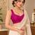 Pink silk blend sleeveless plain stylish saree blouse ready to wear