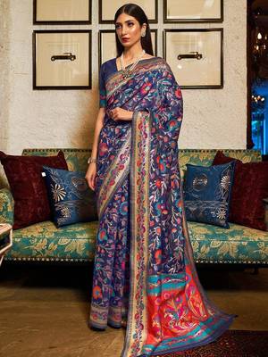 Lavender sequinned tissue saree 1