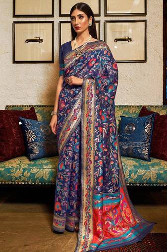 Lavender sequinned tissue saree