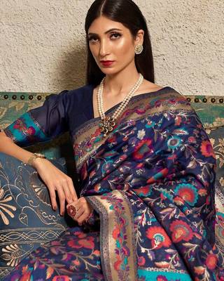 Lavender sequinned tissue saree 2