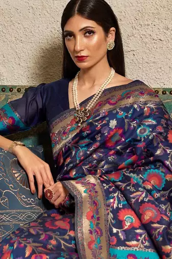 Lavender sequinned tissue saree