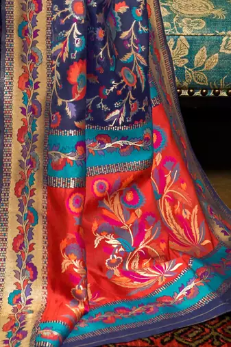 Lavender sequinned tissue saree