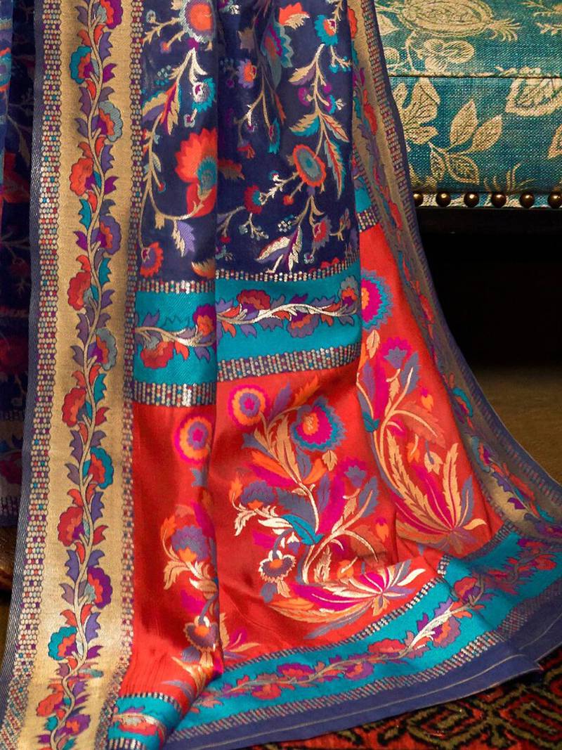 Lavender sequinned tissue saree