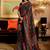 black black & red woven design silk blend banarasi saree