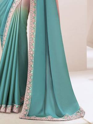 Purple embellished saree with unstitched blouse 5