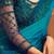 teal floral embellished sequinned saree