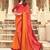 orange women ombre embellished sequinned saree