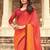 orange women ombre embellished sequinned saree