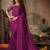 Pink women embellished satin saree with unstitched blouse