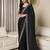 black sequinned satin ready to wear saree