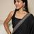 black sequinned satin ready to wear saree