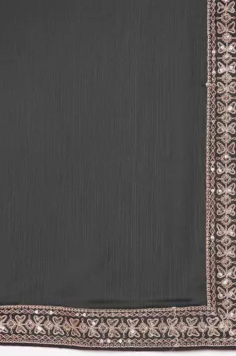 black sequinned satin ready to wear saree