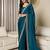 teal sequinned satin ready to wear saree