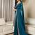 teal sequinned satin ready to wear saree