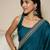 teal sequinned satin ready to wear saree