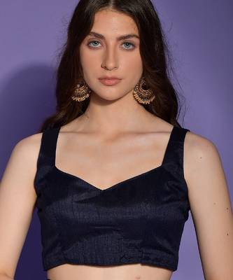 navy_blue embellished sequinned poly georgette saree 4
