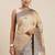 peach peach-coloured floral silk blend banarasi saree