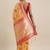 Pink pink & gold-toned floral zari silk blend bagru saree