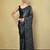 teal embellished sequinned poly georgette saree