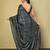 teal embellished sequinned poly georgette saree