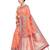 orange woven design zari silk blend banarasi saree