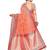 orange woven design zari silk blend banarasi saree