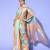 peach ethnic motifs saree with woven design border