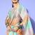 peach ethnic motifs saree with woven design border