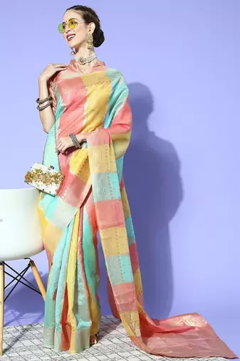 Black woven design zari banarasi saree