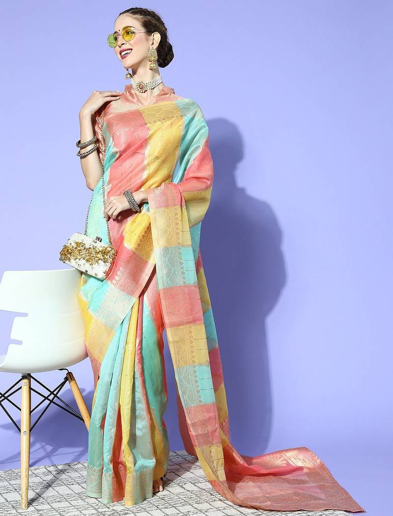 Black woven design zari banarasi saree