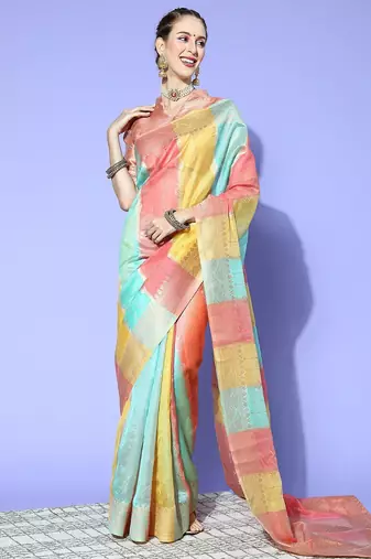 Black woven design zari banarasi saree