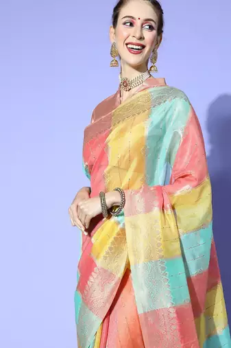 Black woven design zari banarasi saree