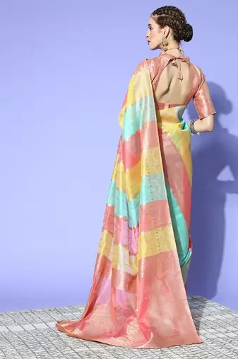 Black woven design zari banarasi saree