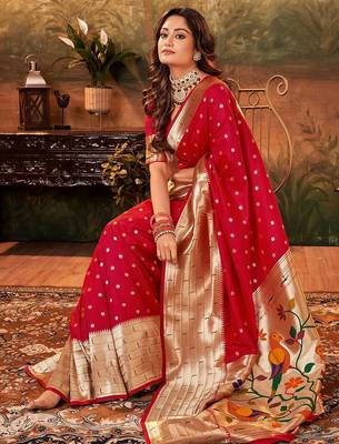 Navy blue floral zari banarasi saree 2