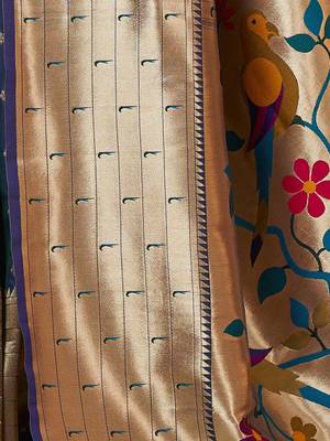 Purple ethnic motifs woven design banarasi saree 4