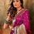 magenta magenta ethnic motifs woven design zari paithani jacquard saree
