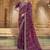 purple purple & gold-toned embroidered pure georgette bandhani saree