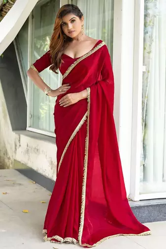 Beige floral woven design saree