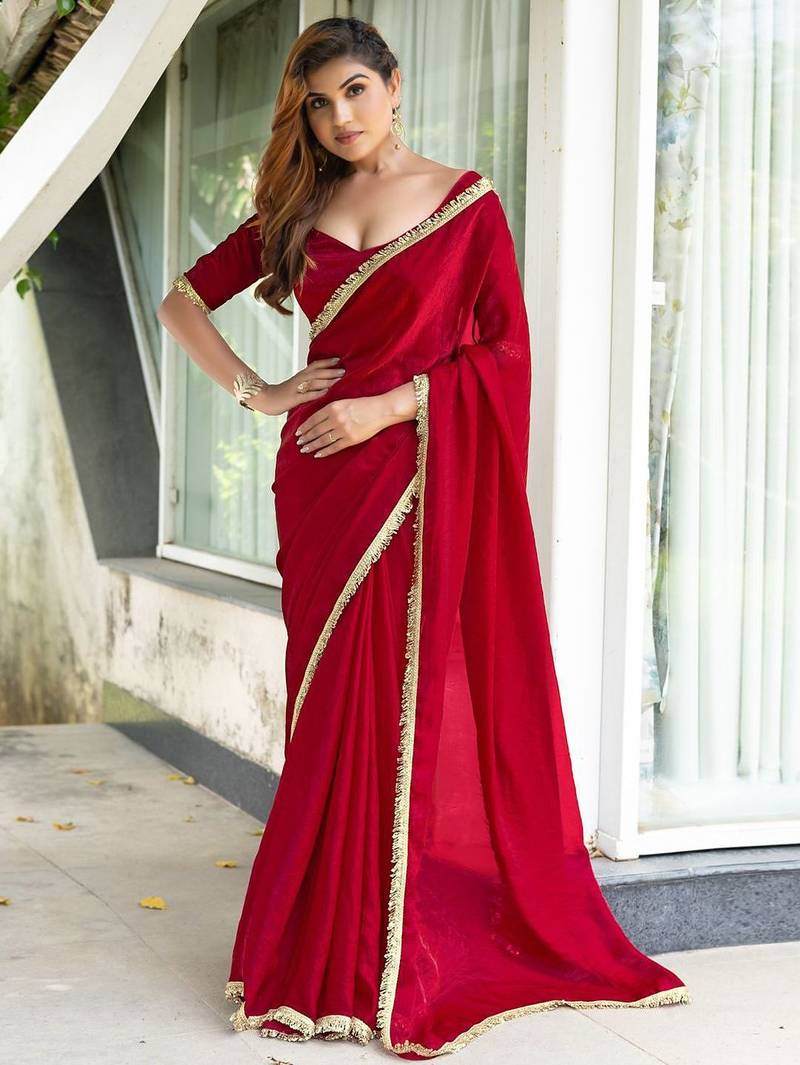 Beige floral woven design saree