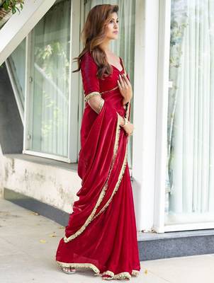 Beige floral woven design saree 2