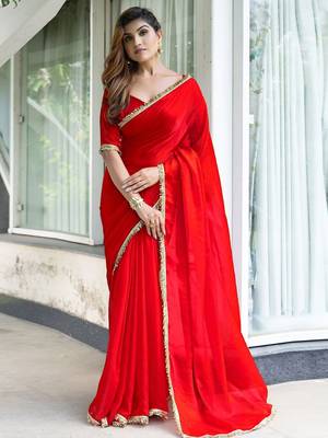 Pink floral printed zari detail saree 1