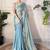 blue sequinned border tissue saree with unstitched blouse piece