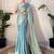 blue sequinned border tissue saree with unstitched blouse piece