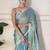 blue sequinned border tissue saree with unstitched blouse piece