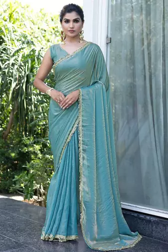 Purple ajrak block print saree with blouse piece
