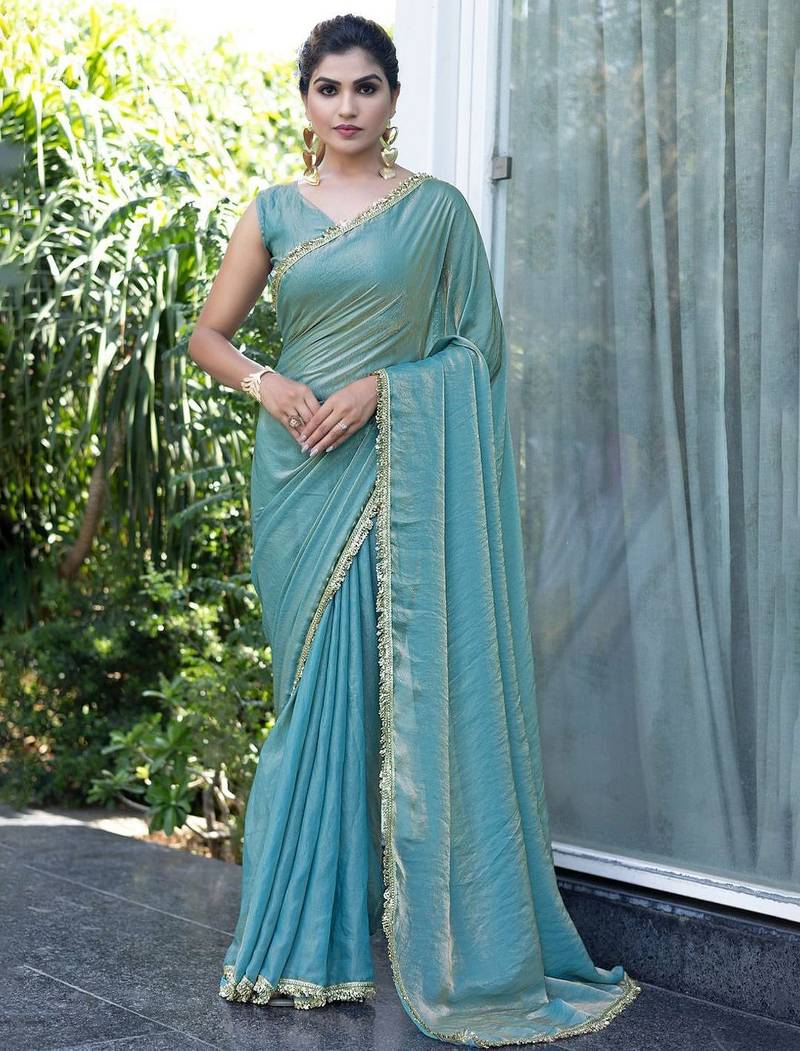 Purple ajrak block print saree with blouse piece