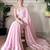 pink women sequined tissue saree with unstitched blouse piece