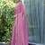 purple embellished saree with unstitched blouse